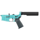AR-15 Completed Lower Receiver with 6 Position Buffer Tube & Lower Parts Installed - Robins Egg Blue