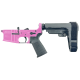 AR-15 Completed Lower Receiver with Adjustable SB Tactical Brace Assembly & Lower Parts Installed - Sig Pink