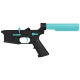 AR-15 Completed Two-Tone Lower Receiver with 6-Position Buffer Tube Assembly & Lower Parts Installed - Black and Robins Egg Blue