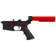 AR-15 Completed Two-Tone Lower Receiver with 6-Position Buffer Tube Assembly & Lower Parts Installed - Black and Red