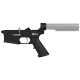 AR-15 Completed Two-Tone Lower Receiver with 6-Position Buffer Tube Assembly & Lower Parts Installed - Black and Glacier Silver