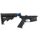 AR-15 Completed Two-Tone Lower Receiver with Adjustable M4 Stock Assembly & Lower Parts Installed - Black and Flame Blue