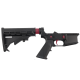AR-15 Completed Two-Tone Lower Receiver with Adjustable M4 Stock Assembly & Lower Parts Installed - Black and Cranberry Frost