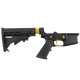 AR-15 Completed Two-Tone Lower Receiver with Adjustable M4 Stock Assembly & Lower Parts Installed - Black and Gold