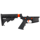AR-15 Completed Two-Tone Lower Receiver with Adjustable M4 Stock Assembly & Lower Parts Installed - Black and Hunter Orange