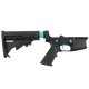AR-15 Completed Two-Tone Lower Receiver with Adjustable M4 Stock Assembly & Lower Parts Installed - Black and Robins Egg Blue