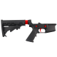 AR-15 Completed Two-Tone Lower Receiver with Adjustable M4 Stock Assembly & Lower Parts Installed - Black and Red