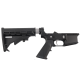 AR-15 Completed Two-Tone Lower Receiver with Adjustable M4 Stock Assembly & Lower Parts Installed - Black and Glacier Silver