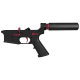 AR-15 Completed Two-Tone Lower Receiver with Pistol Buffer Tube Assembly & Lower Parts Installed - Black and Cranberry Frost