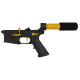 AR-15 Completed Two-Tone Lower Receiver with Pistol Buffer Tube Assembly & Lower Parts Installed - Black and Gold