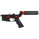 AR-15 Completed Two-Tone Lower Receiver with Pistol Buffer Tube Assembly & Lower Parts Installed - Black and Hunter Orange