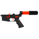 AR-15 Completed Two-Tone Lower Receiver with Pistol Buffer Tube Assembly & Lower Parts Installed - Black and Hunter Orange