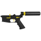 AR-15 Completed Two-Tone Lower Receiver with Pistol Buffer Tube Assembly & Lower Parts Installed - Black and Lemon Zest