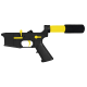 AR-15 Completed Two-Tone Lower Receiver with Pistol Buffer Tube Assembly & Lower Parts Installed - Black and Lemon Zest