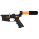 AR-15 Completed Two-Tone Lower Receiver with Pistol Buffer Tube Assembly & Lower Parts Installed - Black and Tequila Sunrise Orange