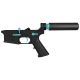 AR-15 Completed Two-Tone Lower Receiver with Pistol Buffer Tube Assembly & Lower Parts Installed - Black and Robins Egg Blue