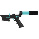 AR-15 Completed Two-Tone Lower Receiver with Pistol Buffer Tube Assembly & Lower Parts Installed - Black and Robins Egg Blue