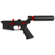 AR-15 Completed Two-Tone Lower Receiver with Pistol Buffer Tube Assembly & Lower Parts Installed - Black and Red
