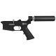 AR-15 Completed Two-Tone Lower Receiver with Pistol Buffer Tube Assembly & Lower Parts Installed - Black and Glacier Silver