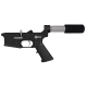 AR-15 Completed Two-Tone Lower Receiver with Pistol Buffer Tube Assembly & Lower Parts Installed - Black and Glacier Silver