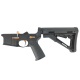 AR-15 Completed Two-Tone Lower Receiver with Collapsible Mil Spec Stock - Black and Burnt Bronze