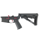 AR-15 Completed Two-Tone Lower Receiver with Collapsible Mil Spec Stock - Black and Cranberry Frost