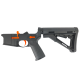 AR-15 Completed Two-Tone Lower Receiver with Collapsible Mil Spec Stock - Black and Hunter Orange