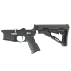 AR-15 Completed Two-Tone Lower Receiver with Collapsible Mil Spec Stock - Black and Tungsten Gray