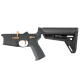 AR-15 Completed Two-Tone Lower Receiver with Adjustable Slim Line Stock- Black and Burnt Bronze
