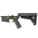 AR-15 Completed Two-Tone Lower Receiver with Adjustable Slim Line Stock- Black and Gold