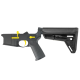 AR-15 Completed Two-Tone Lower Receiver with Adjustable Slim Line Stock- Black and Lemon Zest