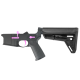 AR-15 Completed Two-Tone Lower Receiver with Adjustable Slim Line Stock- Black and Sig Pink