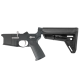 AR-15 Completed Two-Tone Lower Receiver with Adjustable Slim Line Stock- Black and Glacier Silver