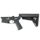 AR-15 Completed Two-Tone Lower Receiver with Adjustable Slim Line Stock- Black and Tungsten Gray