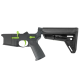 AR-15 Completed Two-Tone Lower Receiver with Adjustable Slim Line Stock- Black and Zombie Green