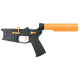 AR-15 Completed Two-Tone Billet Lower Receiver with 6-Position Buffer Tube - Black and Tequila Sunrise Orange