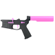 AR-15 Completed Two-Tone Billet Lower Receiver with 6-Position Buffer Tube - Black and Sig Pink