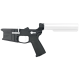 AR-15 Completed Two-Tone Billet Lower Receiver with 6-Position Buffer Tube - Black and Storm Trooper White