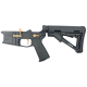 AR-15 Completed Two-Tone Billet Lower Receiver with Collapsible Mil Spec Stock - Black and Burnt Bronze