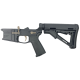 AR-15 Completed Two-Tone Billet Lower Receiver with Collapsible Mil Spec Stock - Black and Magpul FDE