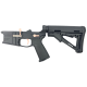 AR-15 Completed Two-Tone Billet Lower Receiver with Collapsible Mil Spec Stock - Black and Rose Gold