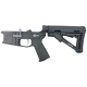 AR-15 Completed Two-Tone Billet Lower Receiver with Collapsible Mil Spec Stock - Black and Sniper Gray