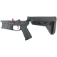 AR-15 Completed Two-Tone Billet Lower Receiver with Collapsible Slim Mil Spec Stock - Black and Cranberry Frost