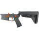 AR-15 Completed Two-Tone Billet Lower Receiver with Collapsible Slim Mil Spec Stock - Black and Hunter Orange
