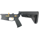 AR-15 Completed Two-Tone Billet Lower Receiver with Collapsible Slim Mil Spec Stock - Black and Tequila Sunrise Orange