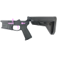 AR-15 Completed Two-Tone Billet Lower Receiver with Collapsible Slim Mil Spec Stock - Black and Sig Pink