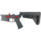 AR-15 Completed Two-Tone Billet Lower Receiver with Collapsible Slim Mil Spec Stock - Black and Red