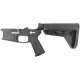 AR-15 Completed Two-Tone Billet Lower Receiver with Collapsible Slim Mil Spec Stock - Black and Rose Gold