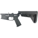 AR-15 Completed Two-Tone Billet Lower Receiver with Collapsible Slim Mil Spec Stock - Black and Glacier Silver