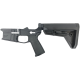 AR-15 Completed Two-Tone Billet Lower Receiver with Collapsible Slim Mil Spec Stock - Black and Storm Trooper White